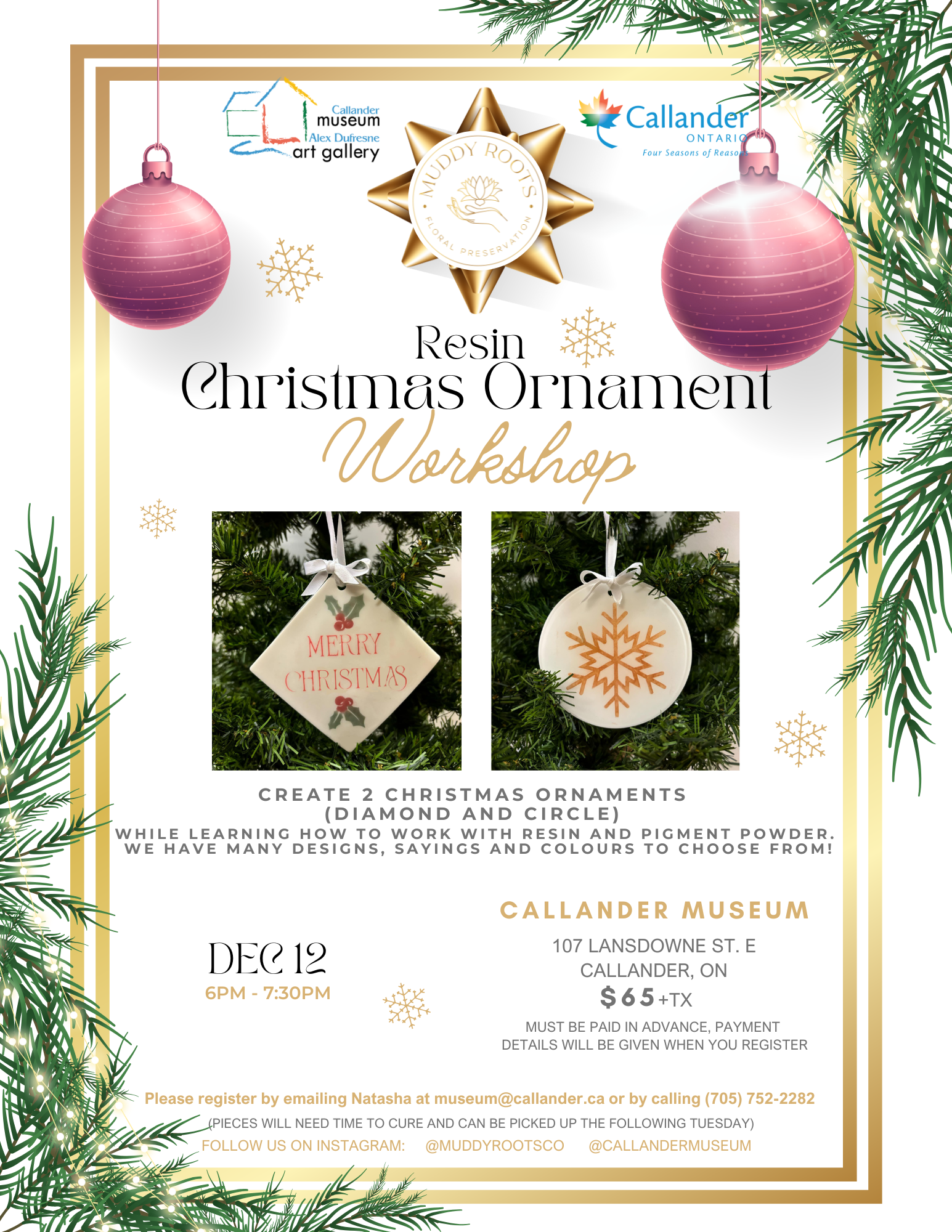 Christmas resin workshop poster